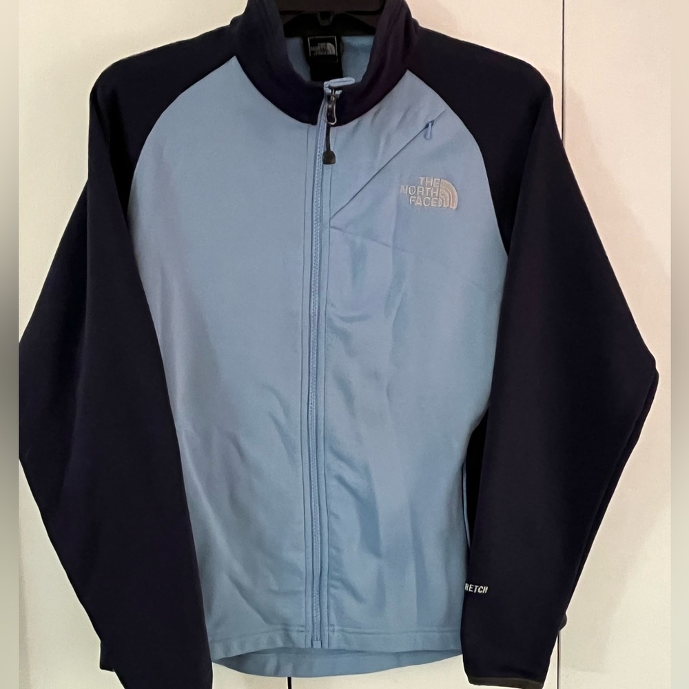 Medium blue the north face zip up jacket